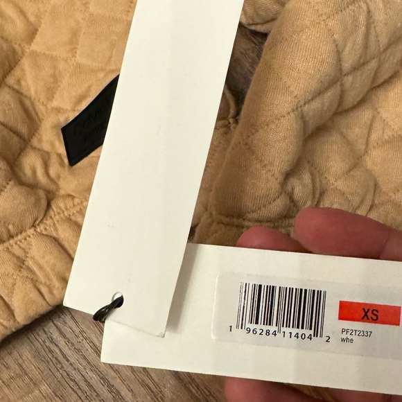 Calvin Klein Performance Women's Quilted Funnel Neck Pullover Tan - Picture 4 of 4